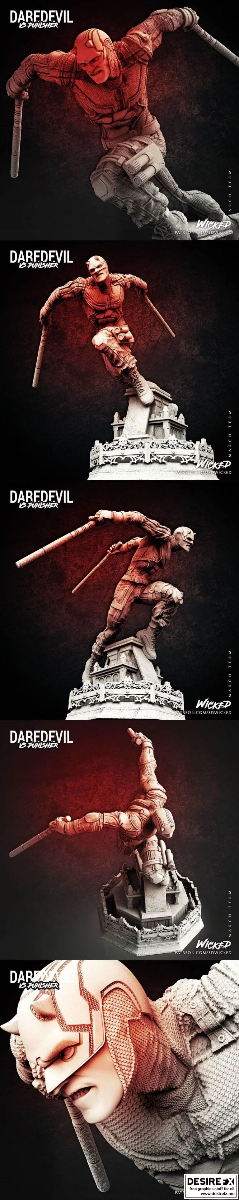 Wicked - Netflix《勇敢的心》3D打印模型|Wicked – Marvel Netflix Daredevil Sculpture