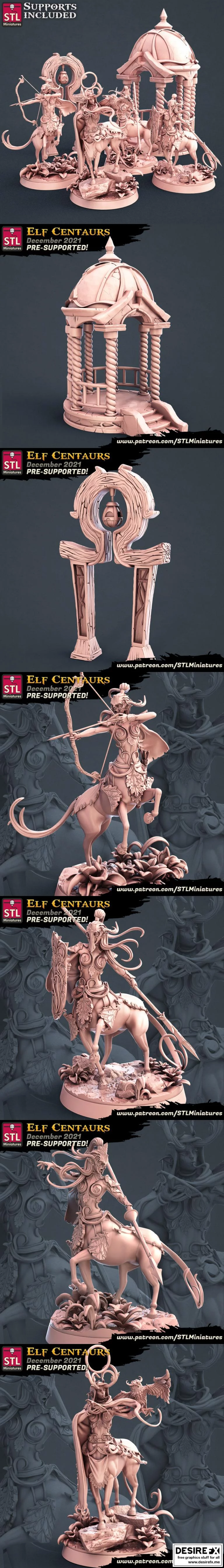精灵与马人主题3D打印模型|Elf Centaurs Set