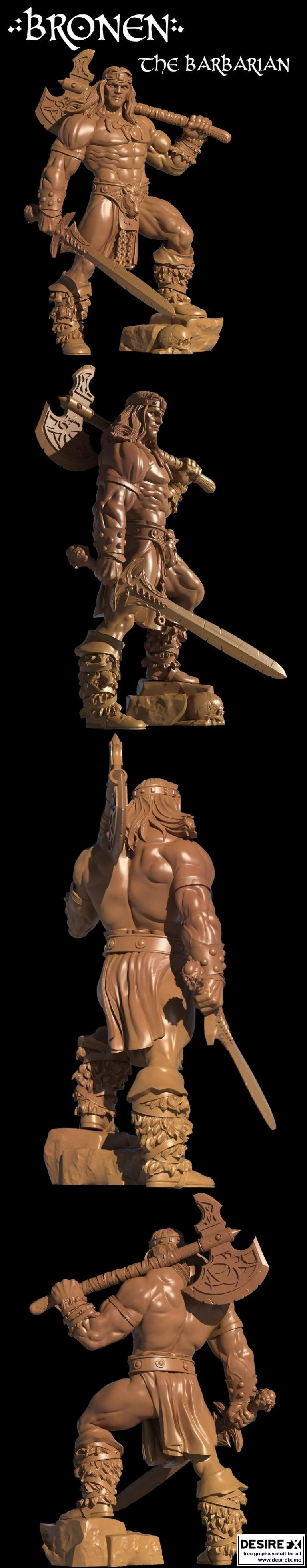 勇者巴比伦 3D打印模型|Bronen The Barbarian