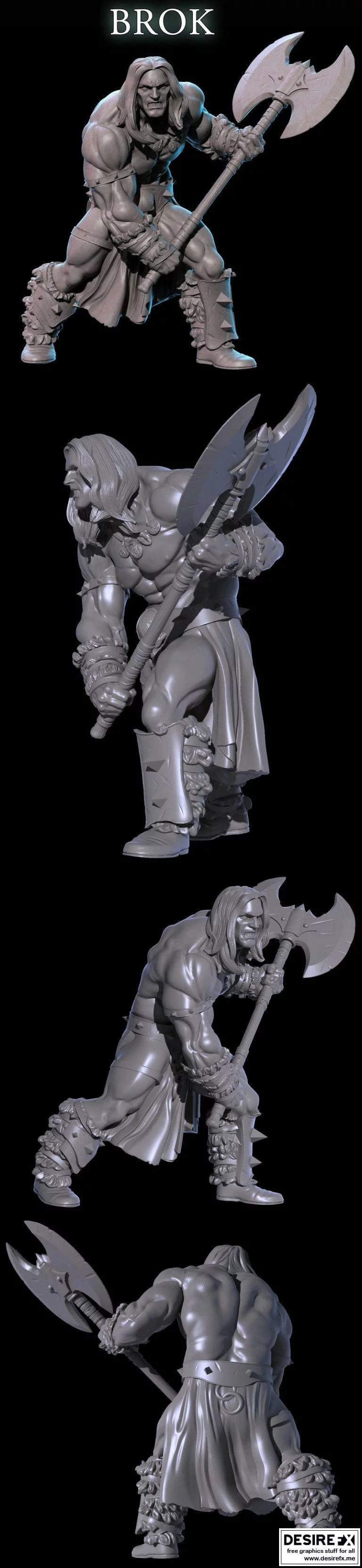 《巴尔巴瑞安：3D打印模型》|Brok The Barbarian