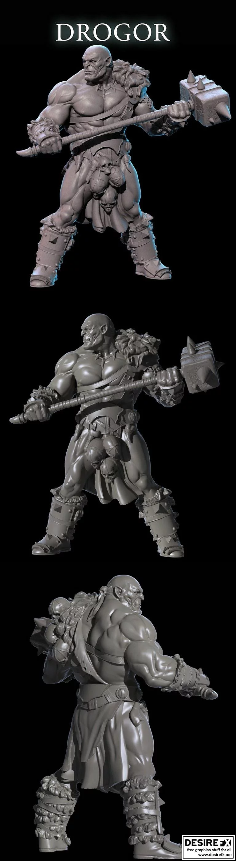 Drogor 3D打印模型|Drogor The Half Orc