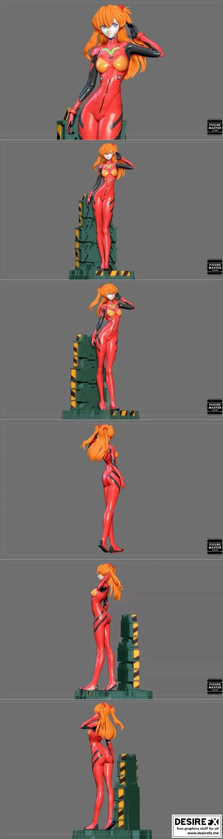 Evangelion 小说角色 3D打印模型|Asuka Plug Suit Evangelion Sexy Girl Statue Cute Pretty Anime Character