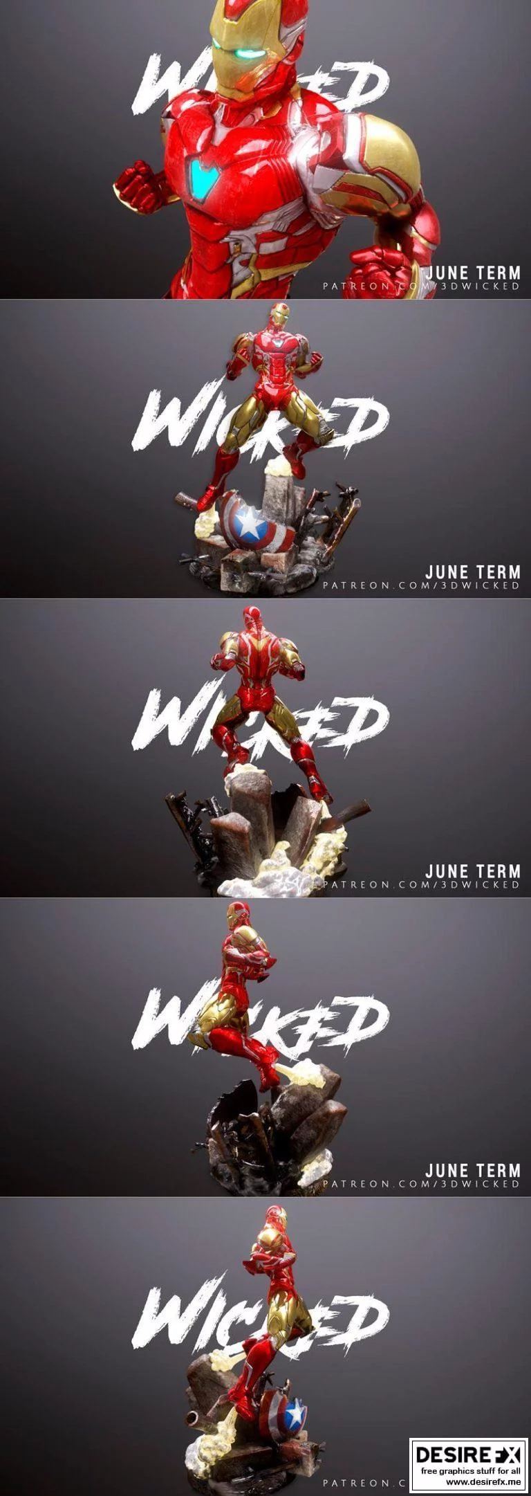 Wicked - 铁甲战将 3D打印模型|Wicked – Iron Man Sculpture