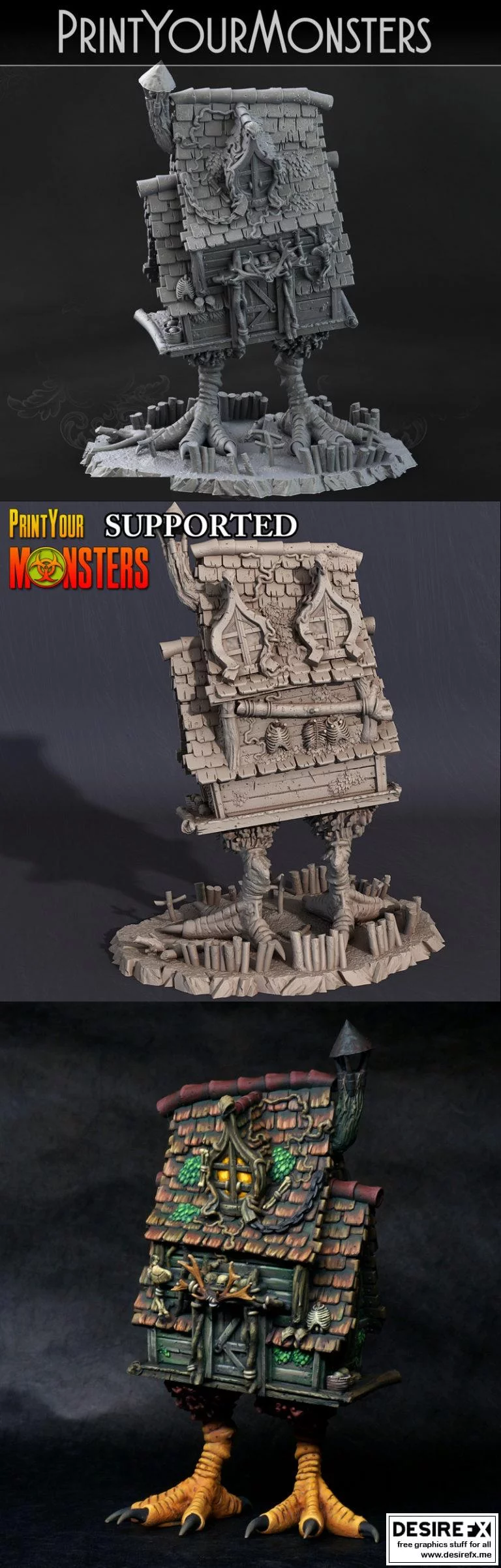 3D打印巴巴雅佳宅邸|Print Your Monsters – Baba Yaga House