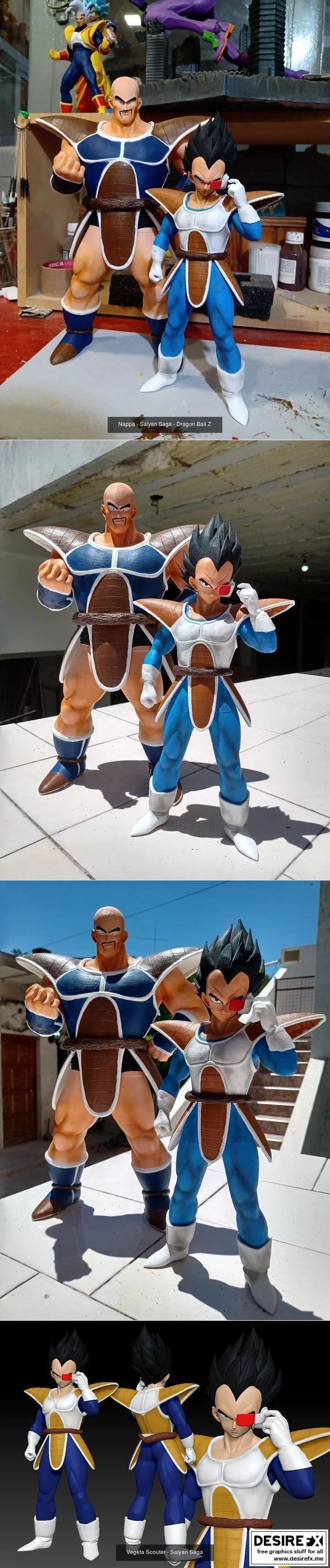 悟空与那巴——龙珠Z 3D打印模型|Vegeta and Nappa – Dragon Ball Z