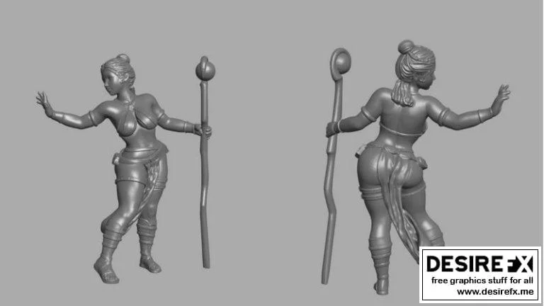 奇幻法师——3D打印模型|Female adventurer – Mage