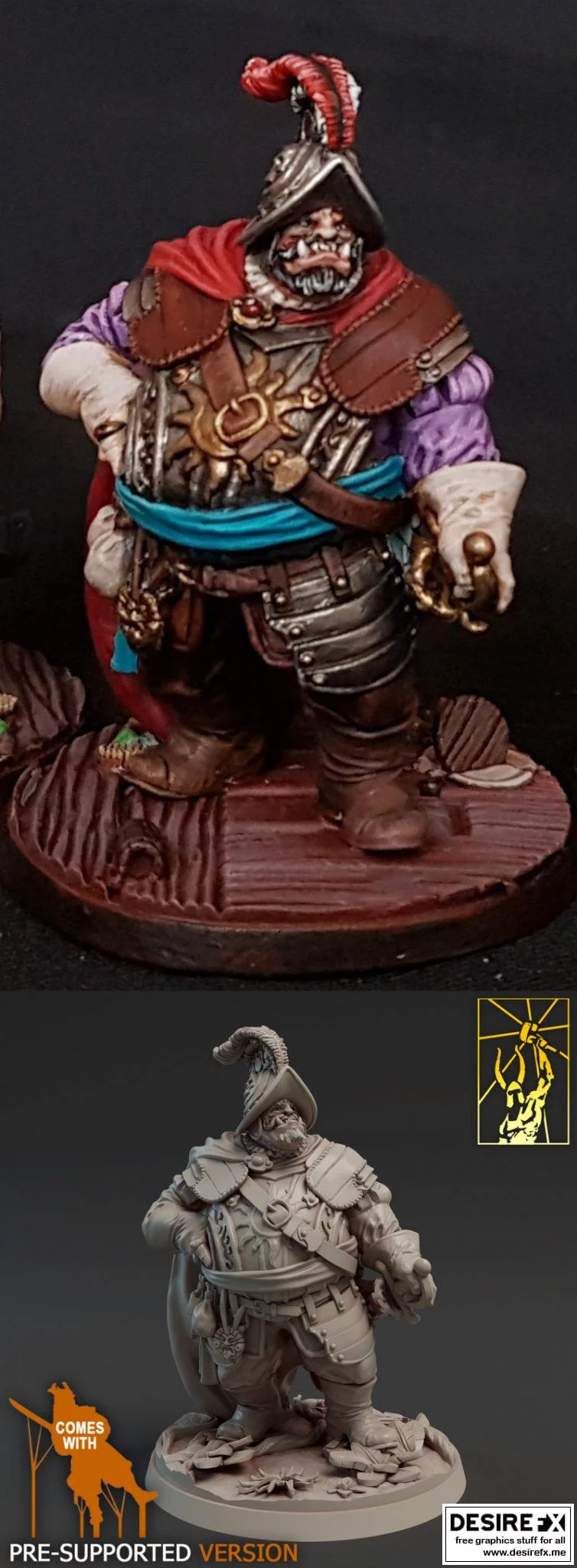 征服者 captain 3D打印模型|Ogre Conquistador Captain