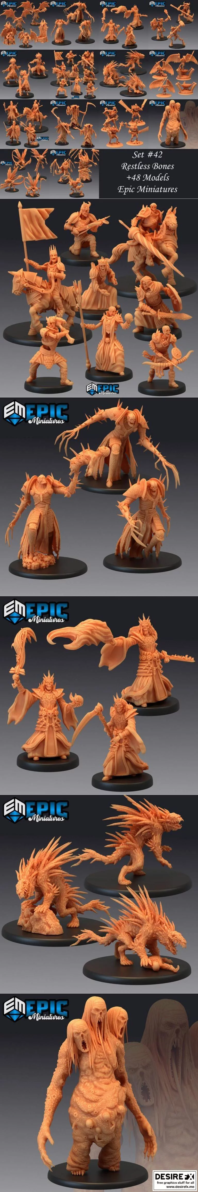 史诗迷你系列——《 restless bones》 restless bones 3D打印模型|Epic Minis – Restless Bones