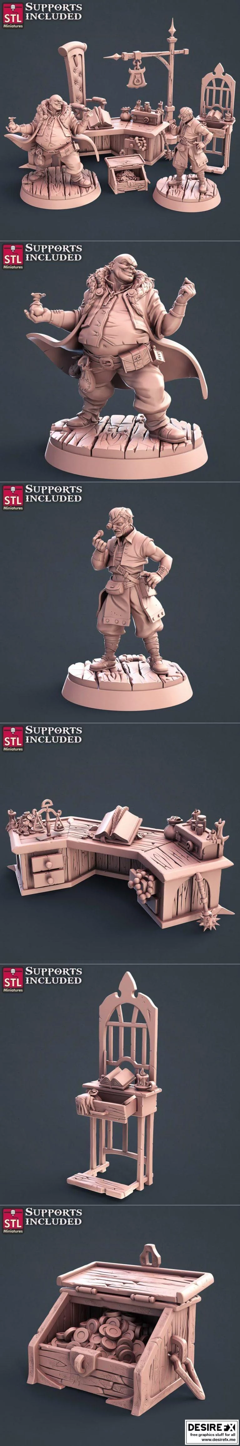 STL Miniatures - 动漫游戏角色3D打印模型集|STL Miniatures – Lender Set