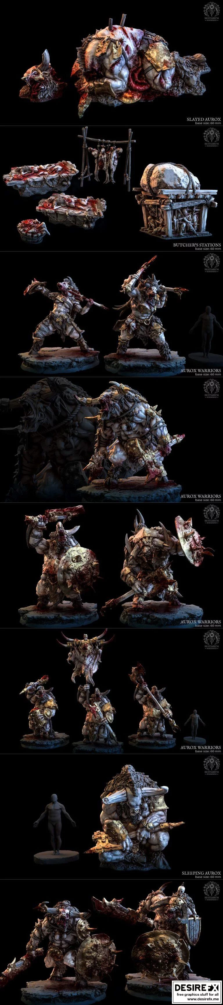 最佳生物迷你模型——Aurox牛头人 第一部分 2022年5月|Bestiarum Miniatures – Aurox Minotaurs Part 1 May 2022