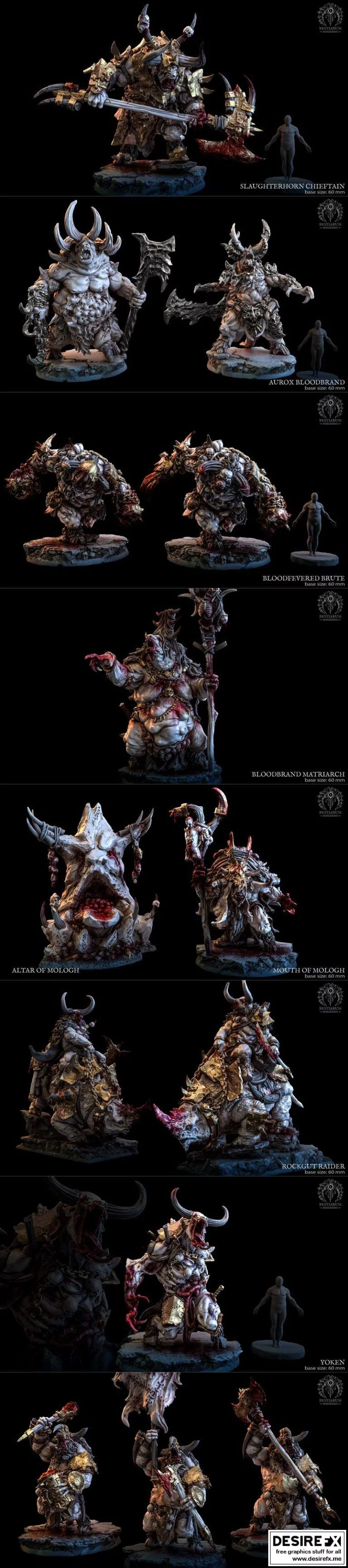 最佳生物迷你模型——Aurox牛头人 第一部分 2022年5月|Bestiarum Miniatures – Aurox Minotaurs Part 1 May 2022