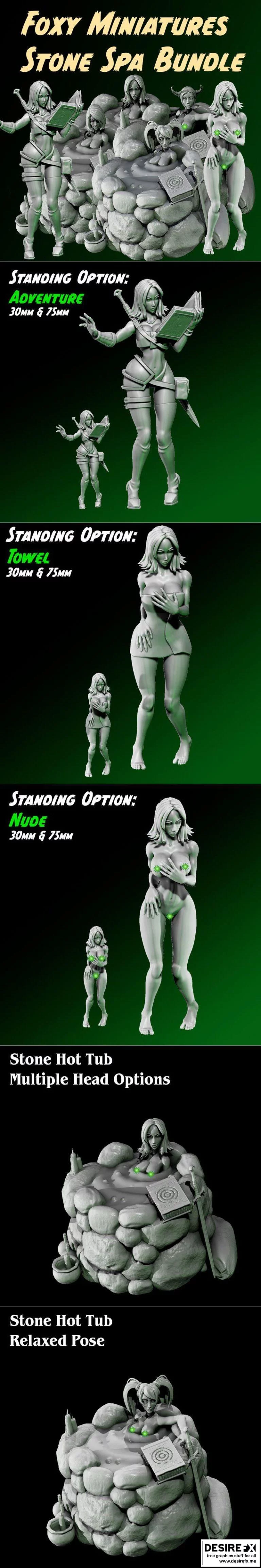 石之 spa 3D打印模型|Foxy Models – Stone Spa Bundle