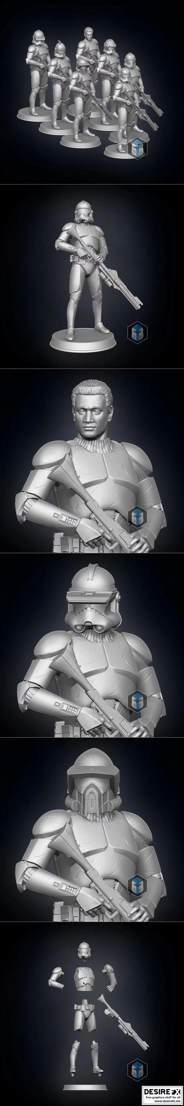 克隆人兵俑 3D打印模型|Clone Trooper Figurines – Soldiers