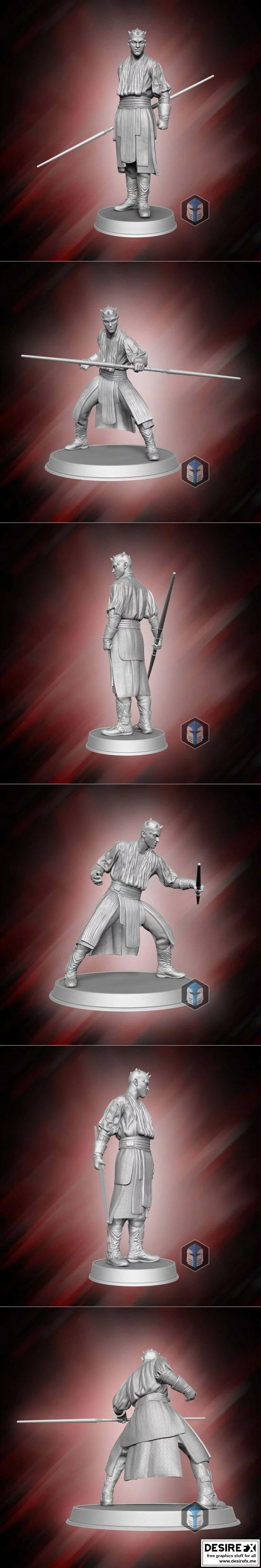 达斯·马尔3D打印模型|Darth Maul Figurine – Pose 1-2