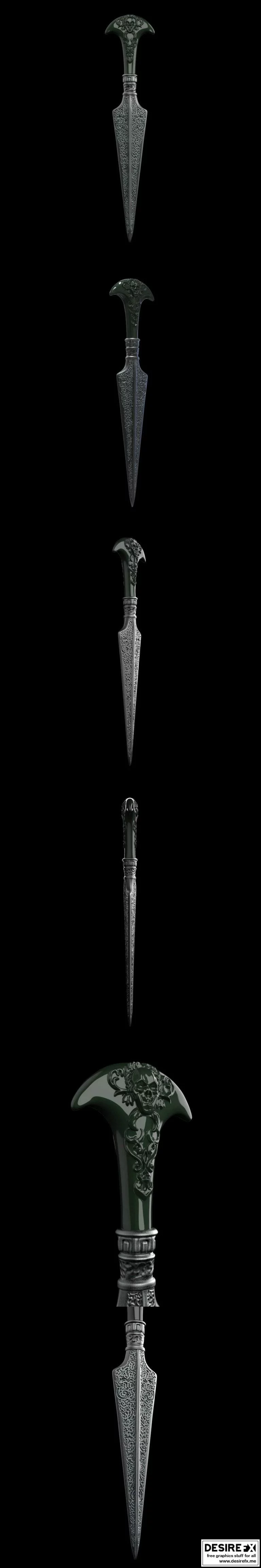 贝拉特里克斯·莱斯特兰奇匕首 3D打印模型|Bellatrix Lestrange Dagger – Harry Potter