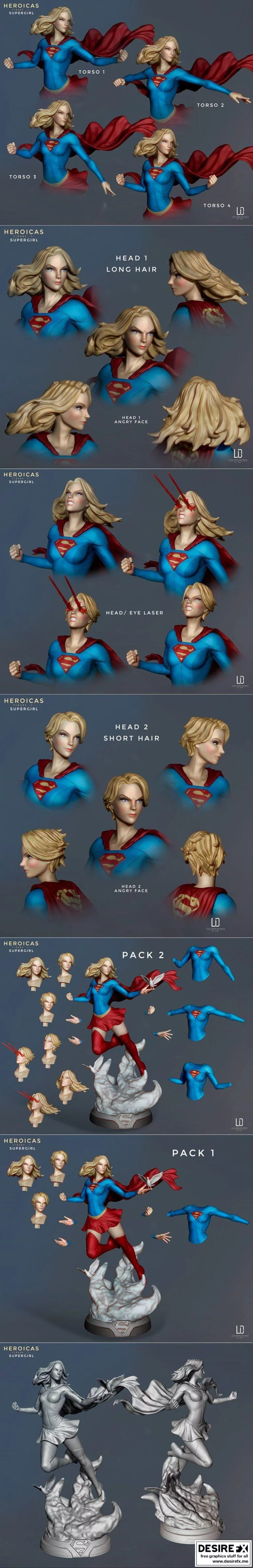 英雄出击 – 《超女》3D打印模型|Heroicas – Figure 1 – Supergirl