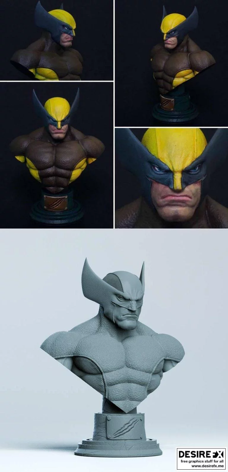 狼人斗罗3D打印模型|Wolverine Bust