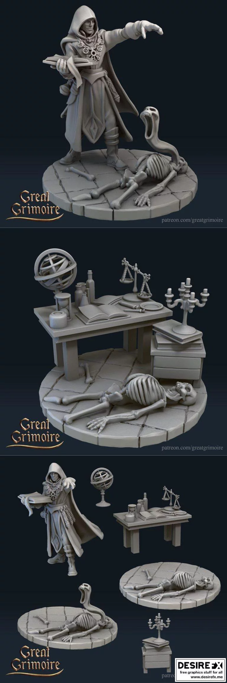 奇幻 miniature 模型：Necromancer角色3D打印版|Necromancer – Fantasy Miniature