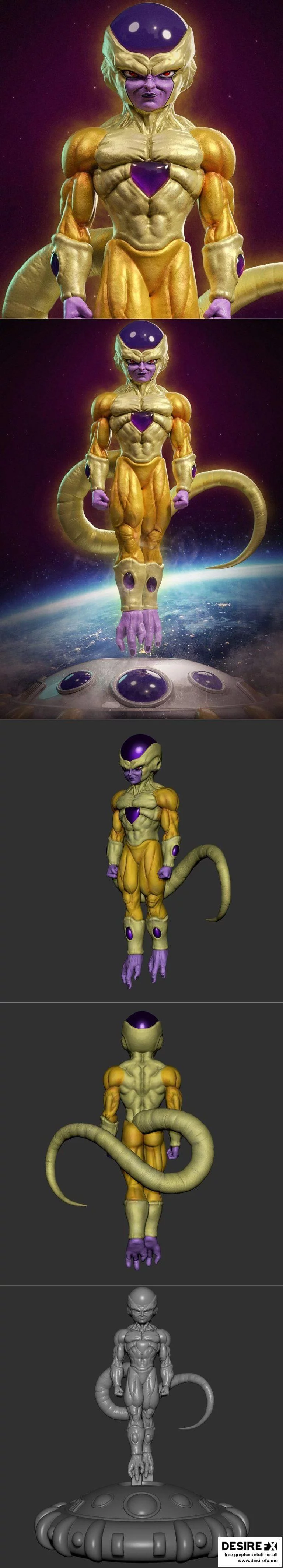 黄金弗里兹3D打印模型|Golden Frieza
