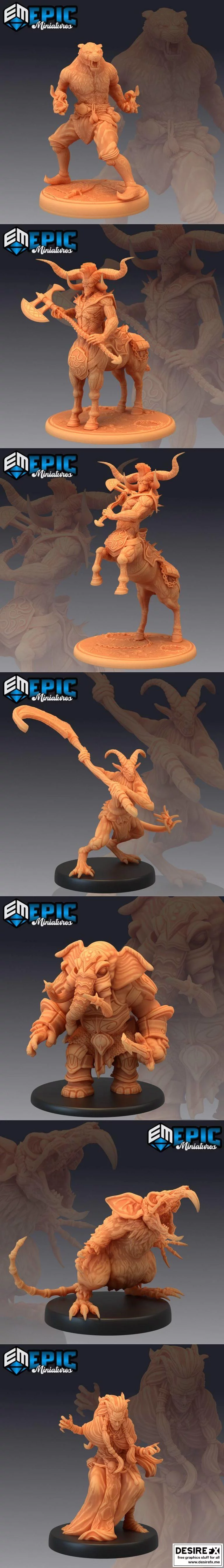 史诗迷你系列——恶魔时刻角色3D打印模型|Epic Minis – Hour of Demons