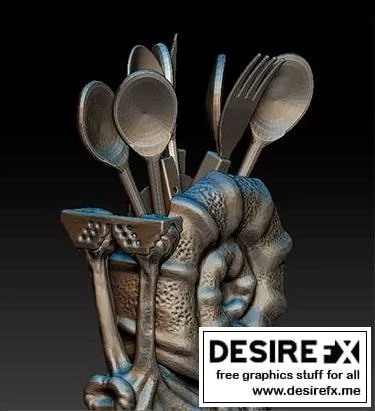 海绵宝宝餐具套装 3D打印模型|Gary sponjebob cucharas