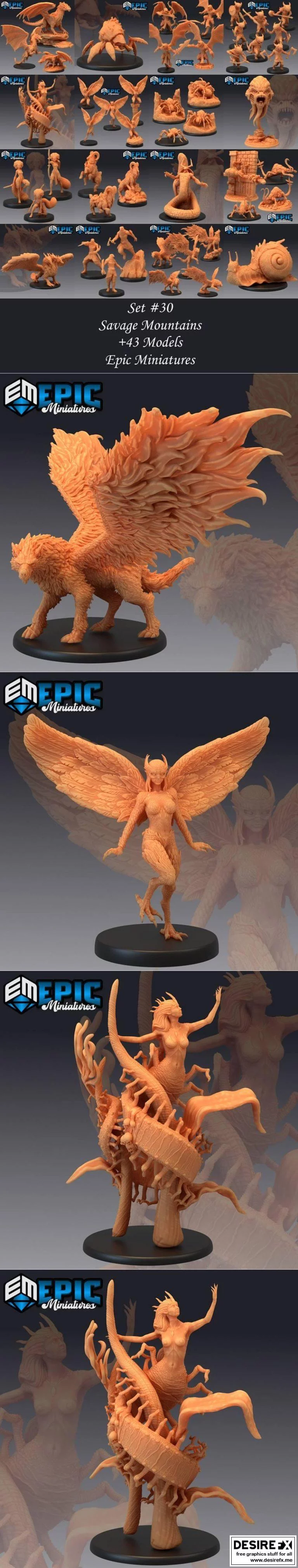 史诗迷你系列 - 狂野山脉  
（注：根据“Epic Minis – Savage Mountains”结构，作品为“Savage Mountains”（狂野山脉），角色信息未明确，故以场景/作品名为核心，结合3D打印模型特性，拟定中文标题）|Epic Minis – Savage Mountains