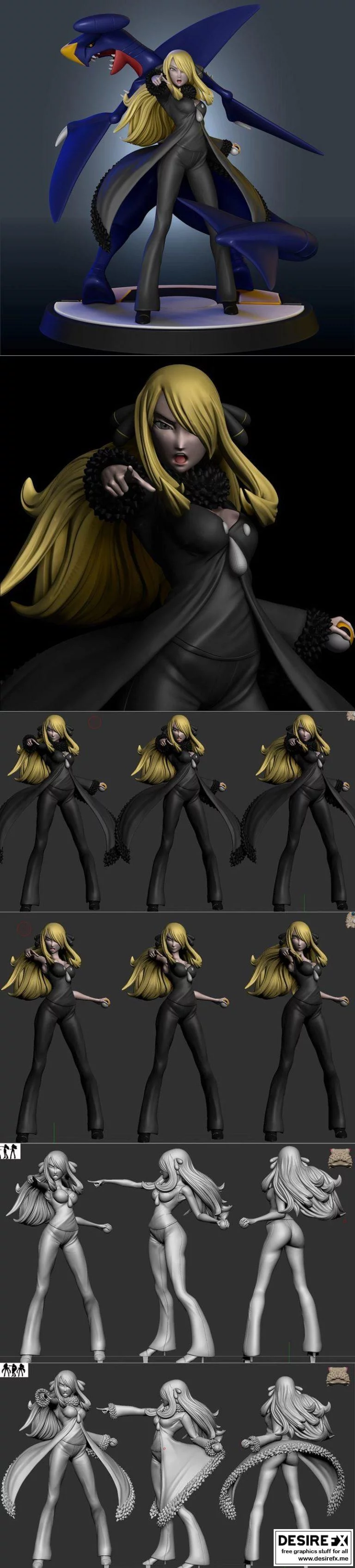 Cynthia Garchomp 3D打印模型|Cynthia Garchomp