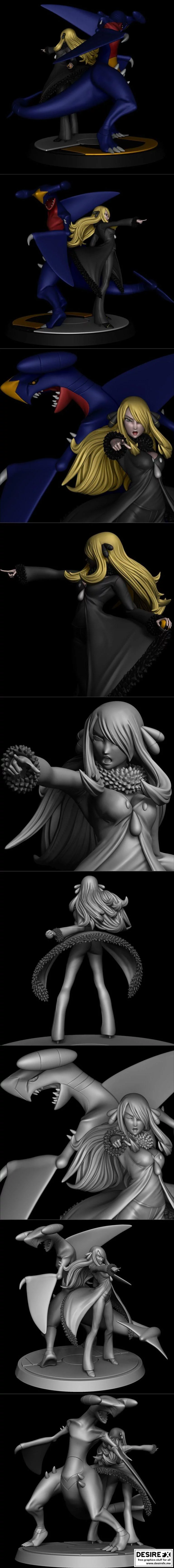 Cynthia Garchomp 3D打印模型|Cynthia Garchomp