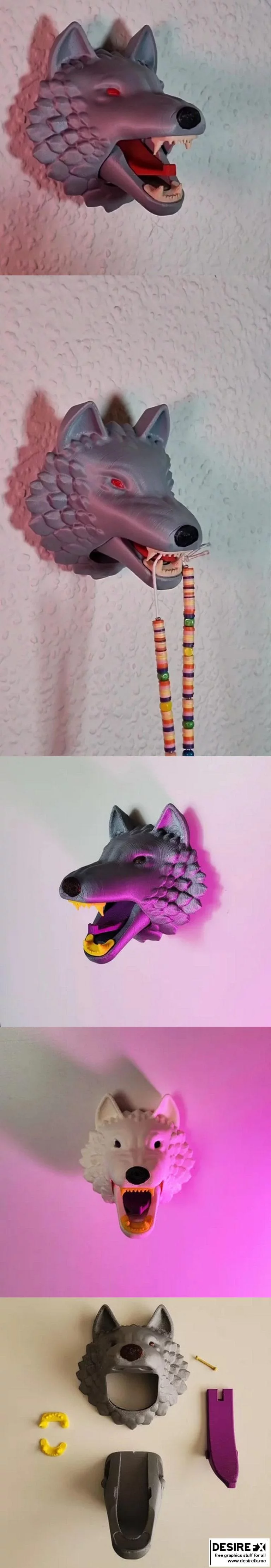 狼族挂饰 3D打印模型|Wolf Coat Rack