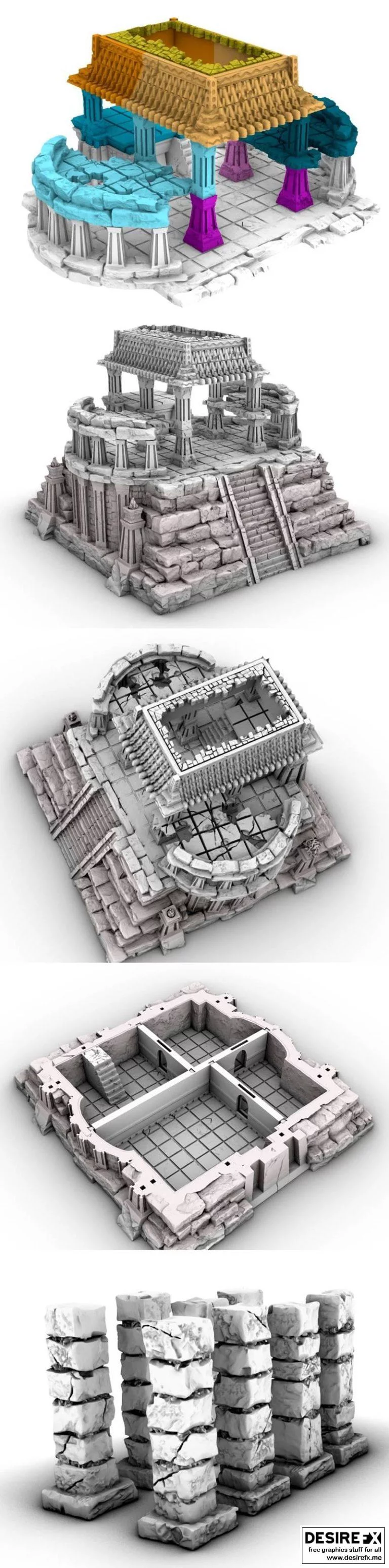 GameScape3D - 恶魔神庙2 - 石笋模型|GameScape3D – Evil Temple Part 2 and Stalagmites