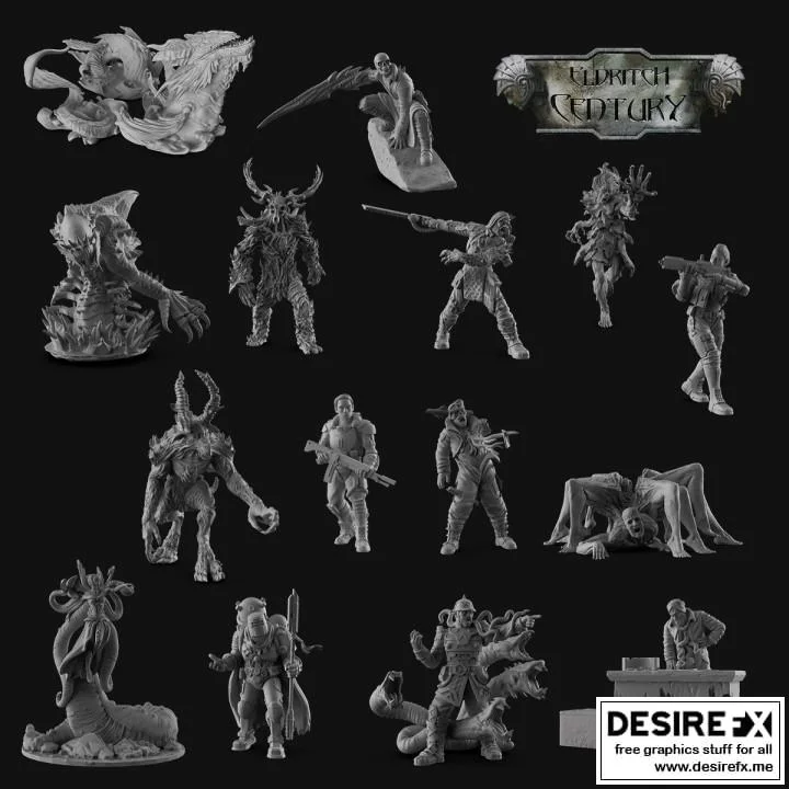 异界世纪 拓展目标 3D打印模型|Eldritch Century Stretch Goals Available