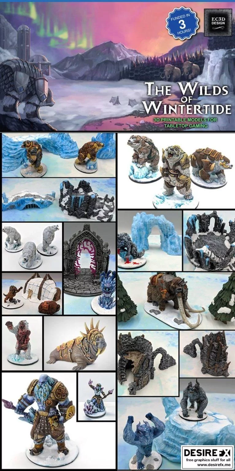 EC3D Designs – 冬之荒原系列角色3D打印模型|EC3D Designs – Wilds of Wintertide