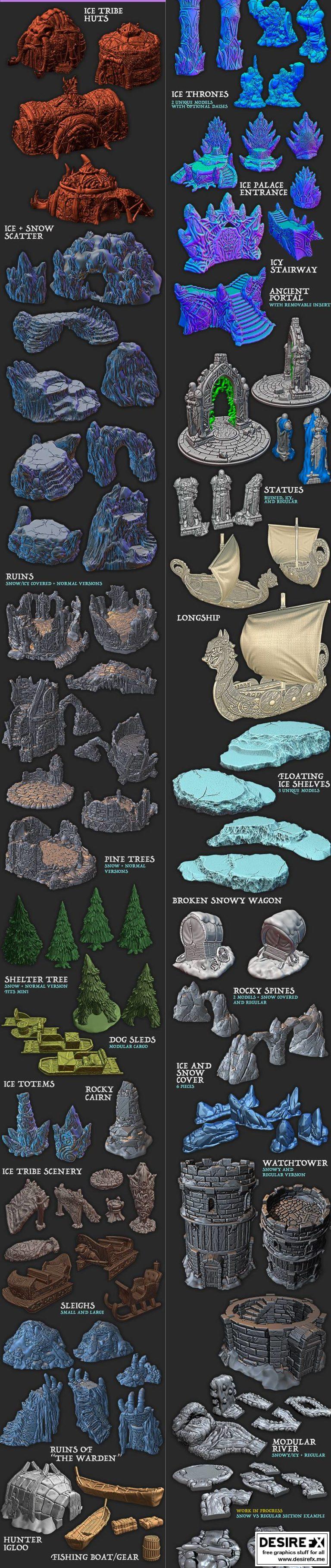 EC3D Designs – 冬之荒原系列角色3D打印模型|EC3D Designs – Wilds of Wintertide