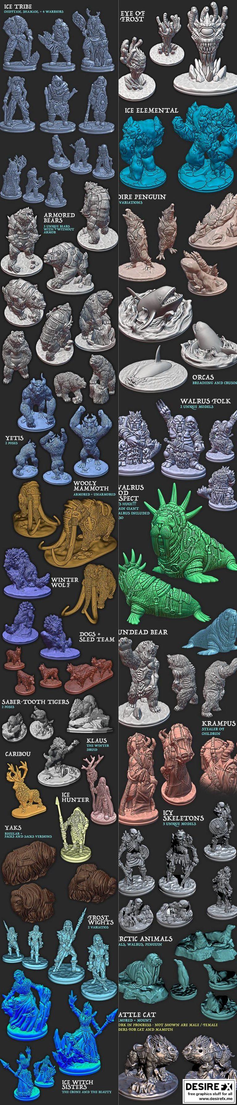 EC3D Designs – 冬之荒原系列角色3D打印模型|EC3D Designs – Wilds of Wintertide