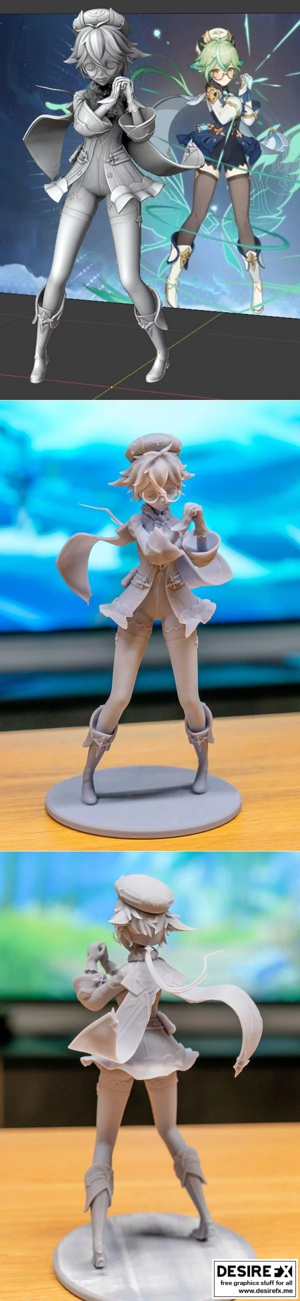 甘雨3D打印模型|Sucrose Figure genshin