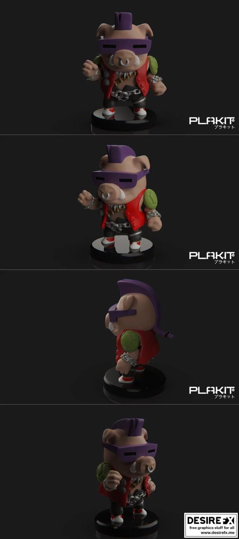 PlaKit 司徒·贝博 3D打印模型|PlaKit TMNT Bebop