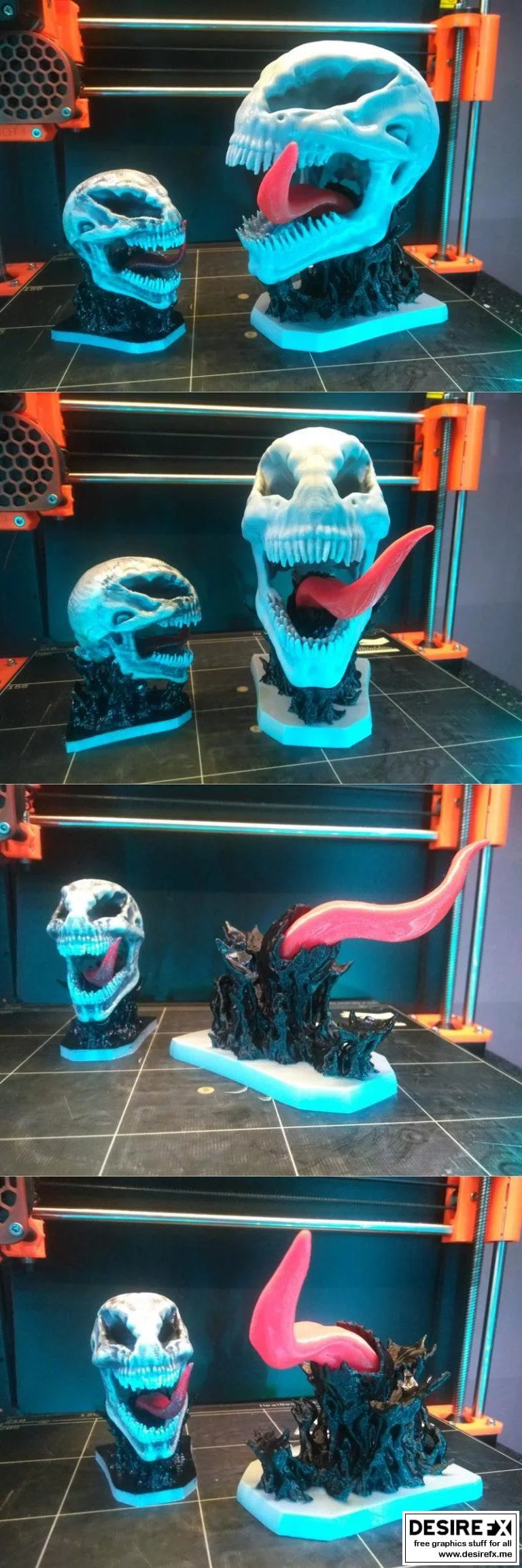 毒液骷髅头模型|Venom skull with base