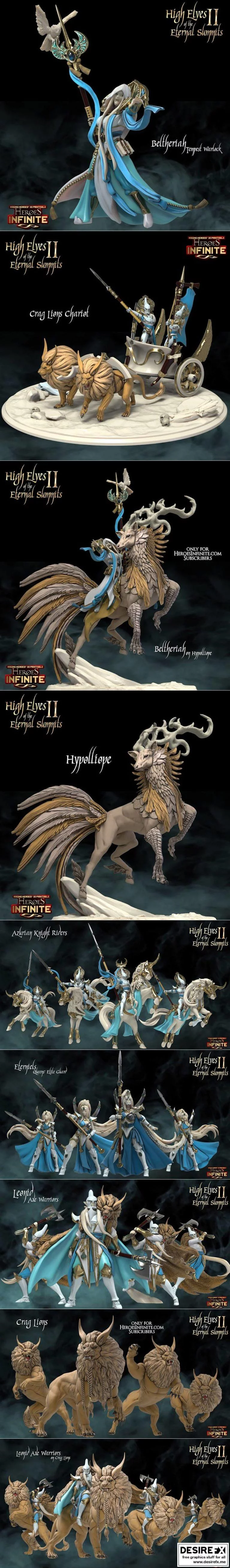 永恒之巅的高精灵 II 3D打印模型|Heroes Infinite – High Elves of the Eternal Summits II April 2022