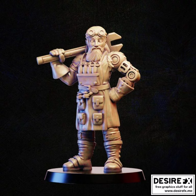 蒸汽朋克机械师3D打印模型|Steampunk mechanic