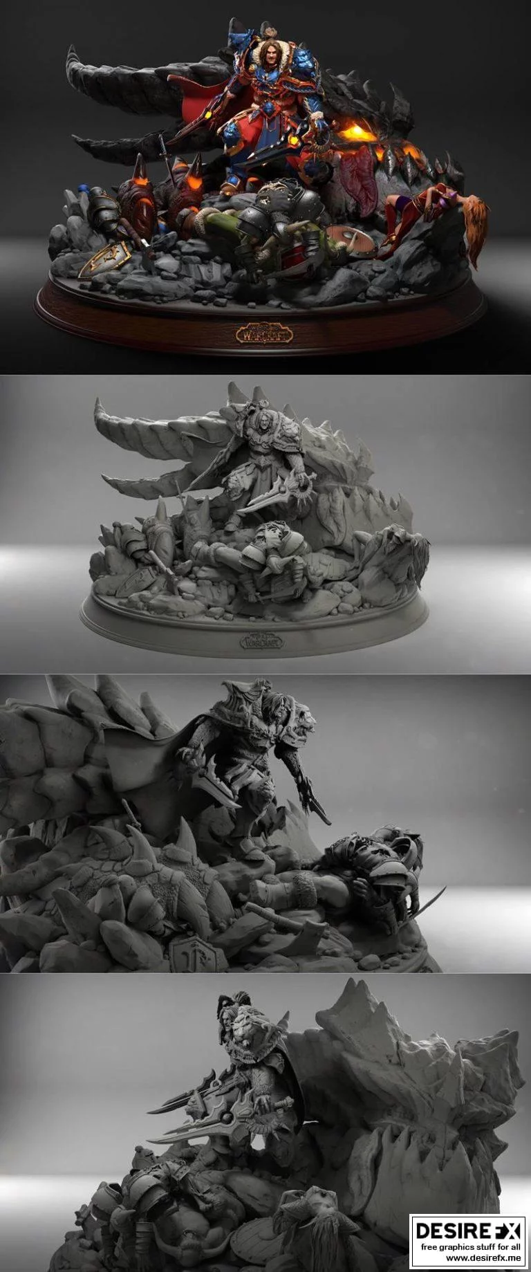 瓦里安·韦ryn 3D打印模型|Varian Wrynn Diorama