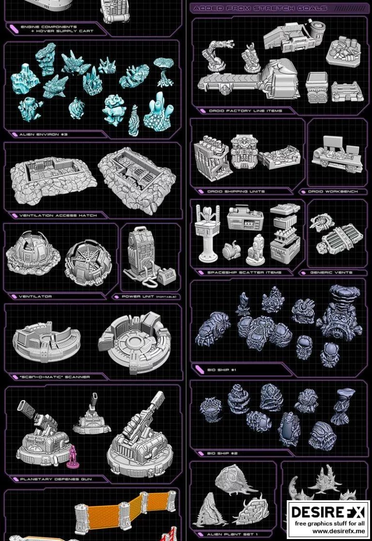 EC3D设计 – 火焰象限：3D打印模型集|EC3D Designs – Ignis Quadrant
