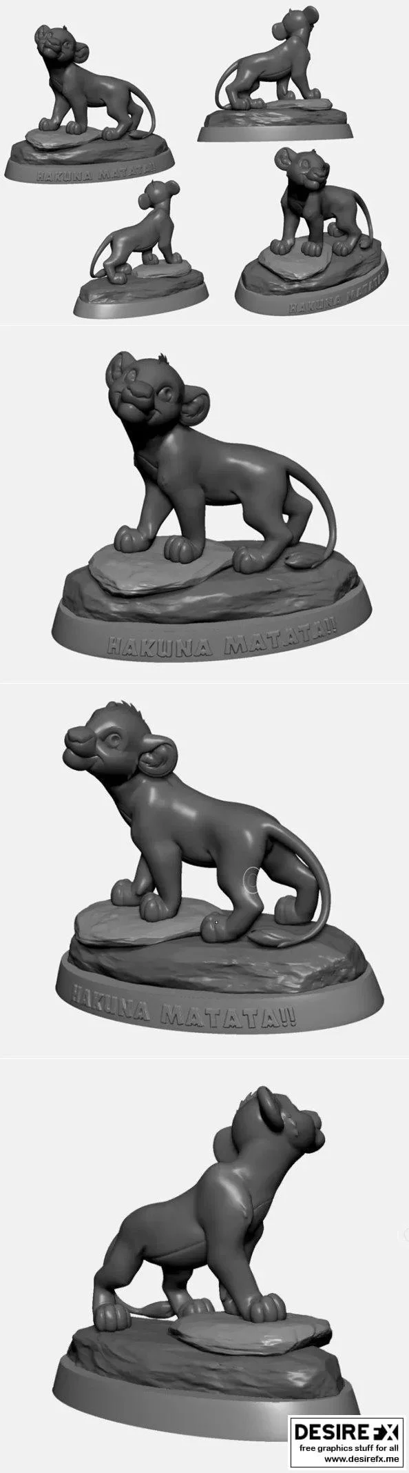 狮子王3D打印模型：辛巴与哈库纳马塔塔|Simba Lion King Hakuna Matata