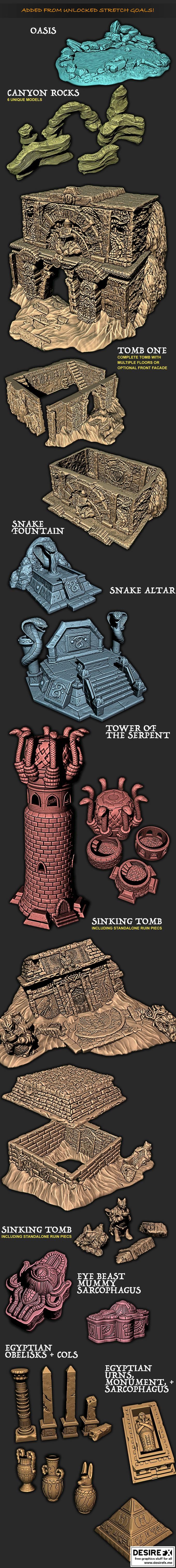 EC3D设计——灼沙帝国 3D打印模型|EC3D Designs – Empire of Scorching Sands