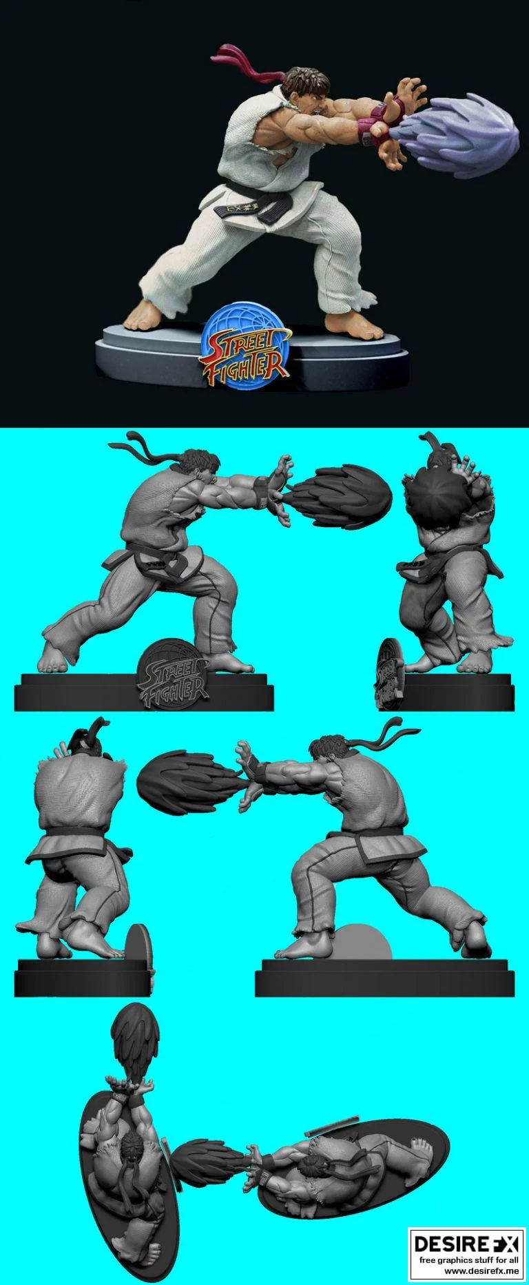 街霸 -  Ryu 3D打印模型|Street Fighter – Ryu
