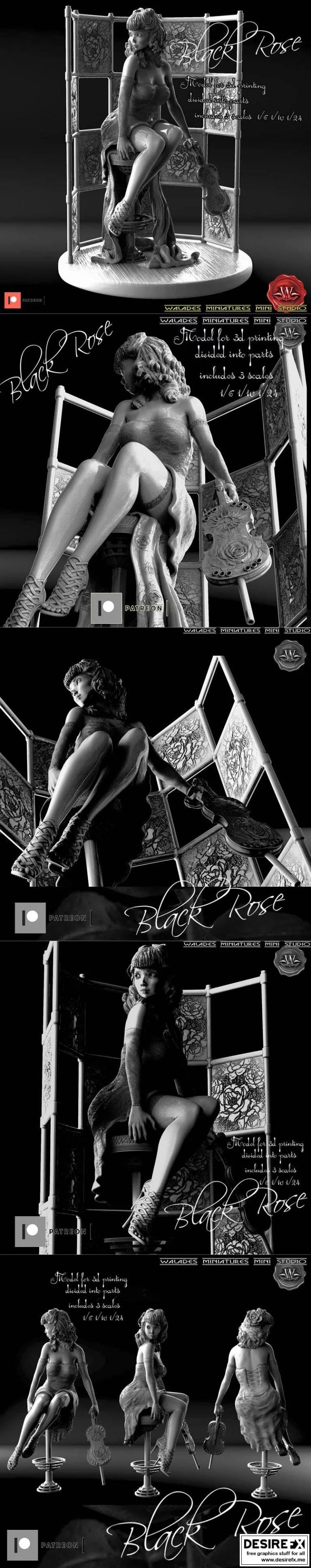 黑玫瑰：终焉之刃 3D打印模型|Black Rose