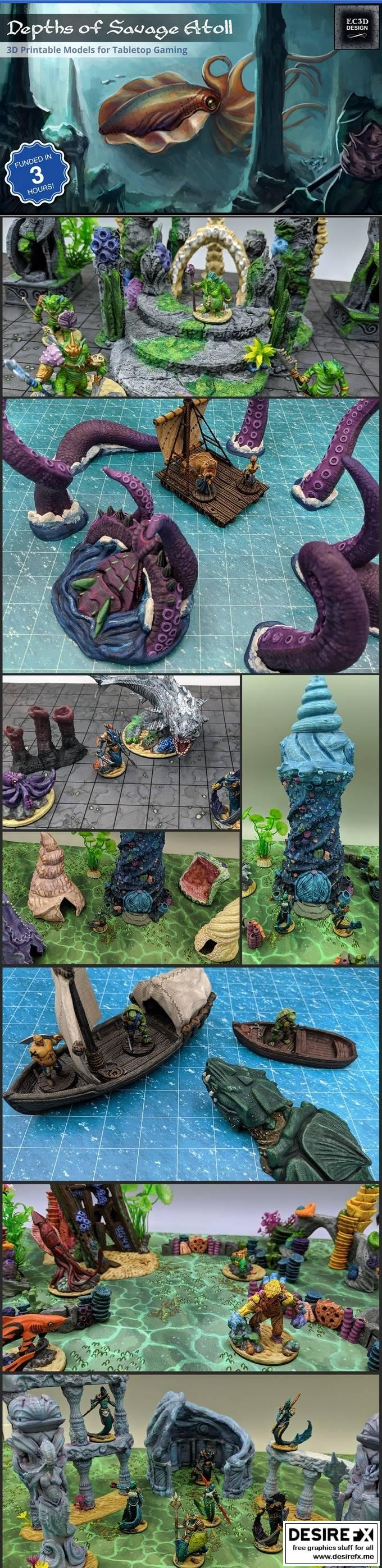 EC3D Designs – 狂野环礁深处的角色3D打印模型|EC3D Designs – Depths of Savage Atoll