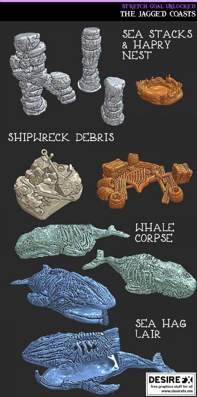 EC3D Designs – 狂野环礁深处的角色3D打印模型|EC3D Designs – Depths of Savage Atoll