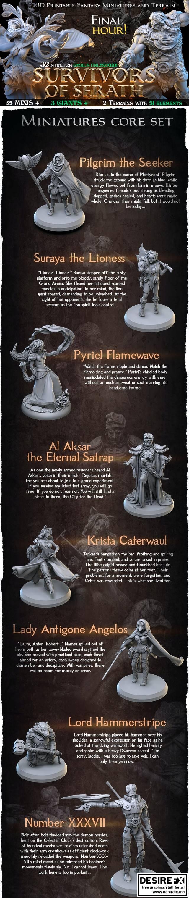 3D打印模型：赛拉特幸存者|3DArtDigital – Survivors of Serath