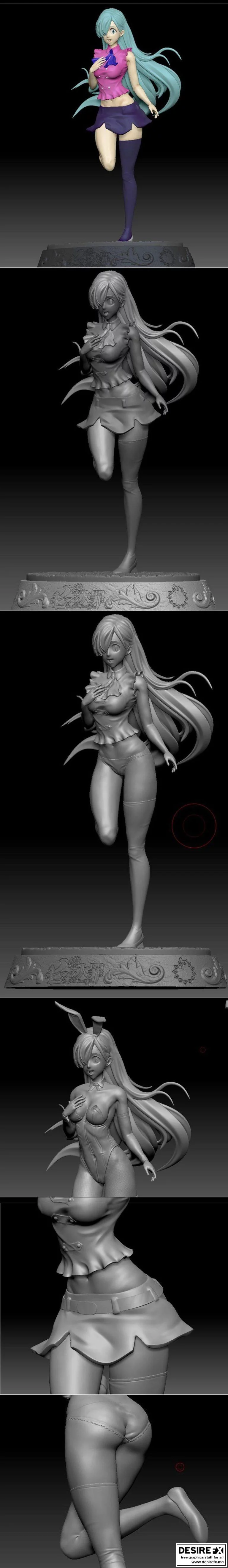 七宗罪 Elizabeth Liones 3D打印模型|Elizabeth Liones (Seven Deadly Sins)