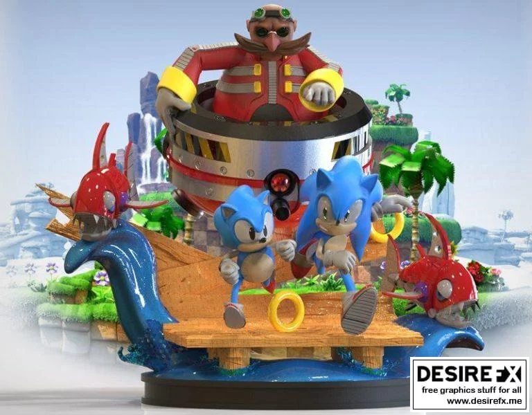 Sonic 2 3D打印模型|Sonic 2 Washed